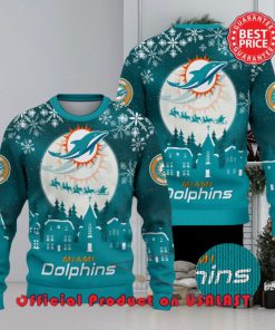 Nfl Miami Dolphins Logo Snowflake Design Ugly Christmas Sweater