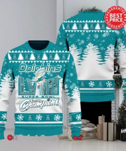 Nfl Miami Dolphins Logo Super Bowl Champions Ugly Christmas Sweater