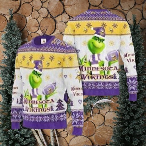 Nfl Minnesota Vikings Grinch Winter Ugly Christmas Sweater Perfect Holiday Gift