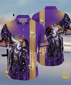 Nfl Minnesota Vikings Horror Halloween Night Trendy Hawaiian Shirt Aloha Shirt