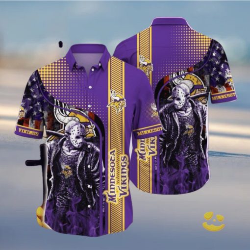 Nfl Minnesota Vikings Horror Halloween Night Trendy Hawaiian Shirt Aloha Shirt