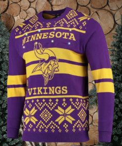 Nfl Minnesota Vikings Huge Logo Snowflake Ugly Christmas Sweaters