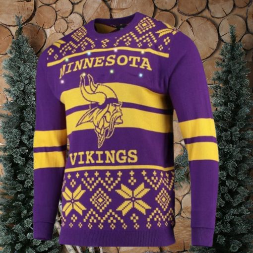 Nfl Minnesota Vikings Huge Logo Snowflake Ugly Christmas Sweaters