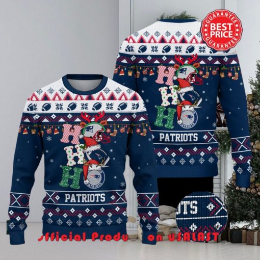 Nfl New England Patriots Hohoho Santa Hat Christmas Ugly Sweater