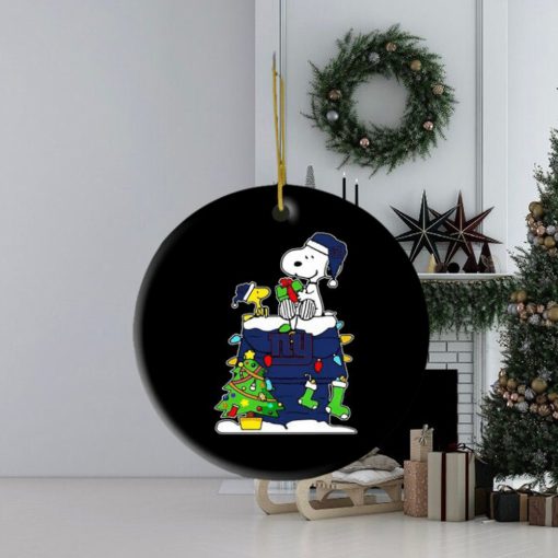 Nfl New York Giants Snoopy And Woodstock Christmas Ornament