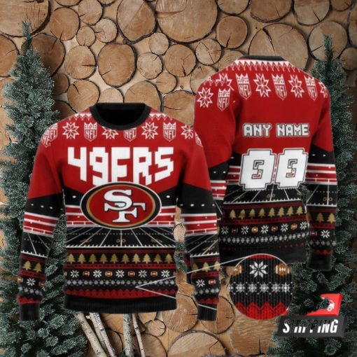 Nfl San Francisco 49Ers Custom Name And Number Personalized Ugly Christmas Sweaters