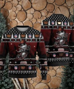 Nfl Washington Commanders Christmas Jack Skeleton Ugly Christmas Sweaters