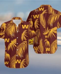 Nfl Washington Commanders Yellow Leaf Trendy Hawaiian Shirt Aloha Shirt