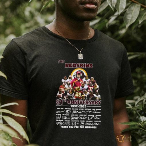 Nfl Washington Redskins 91th Anniversary Legends Signature Thank You For The Memories For Fan T Shirt