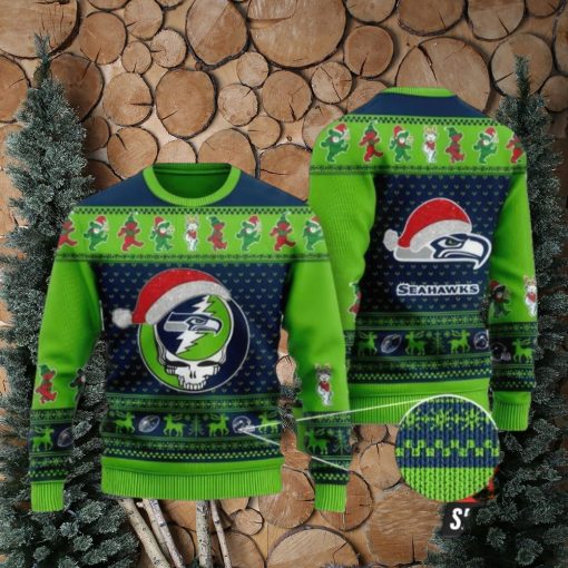 Nfl seattle seahawks greatful dead green color ugly christmas Sweaters