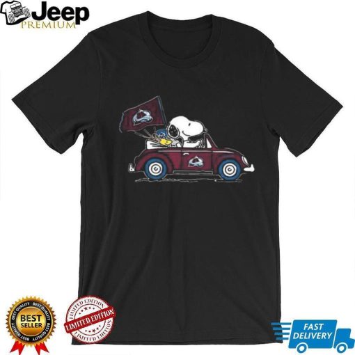 Nhl Colorado Avalanche Snoopy Drives Colorado Avalanche Beetle Car Fan