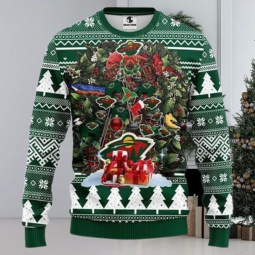 Nhl Minnesota Wild Tree Ugly Christmas Sweater All Over Print