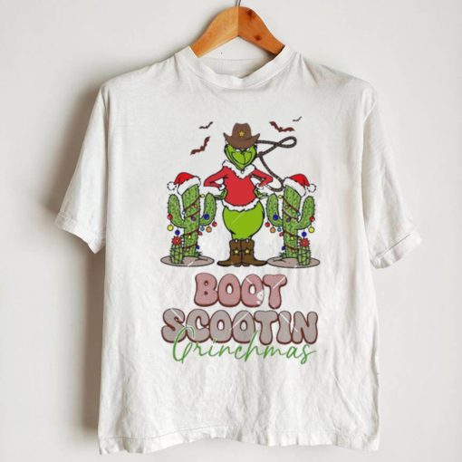 Nice Cowboy grinch boot scootin western Christmas Shirt