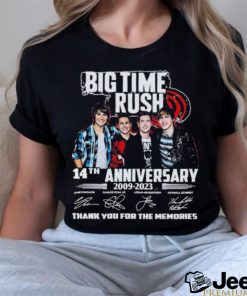 Nice big time rush 14th anniversary 2009 2023 thank you for the memories signature shirt