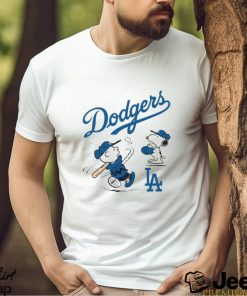 Nice peanuts Charlie Brown And Snoopy Playing Baseball Los Angeles Dodgers shirt