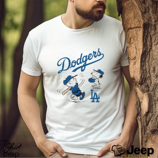 Nice peanuts Charlie Brown And Snoopy Playing Baseball Los Angeles Dodgers shirt