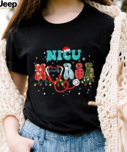 Nicu Nurse Christmas Stethoscope Groovy Funny Nursing Xmas Shirt