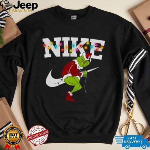 Nike Christmas Lights T Shirt, Grinch Christmas shirt