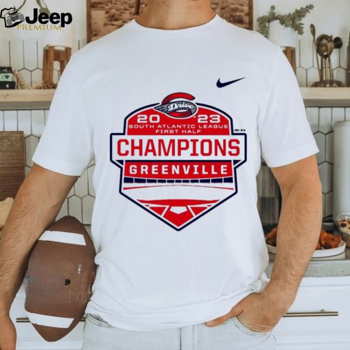 Nike Greenville Drive 2023 South Atlantic League First Half Champions logo shirt