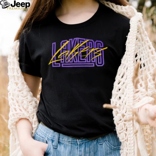 Nike Los Angeles Lakers Courtside Versus Flight MAX90 logo shirt