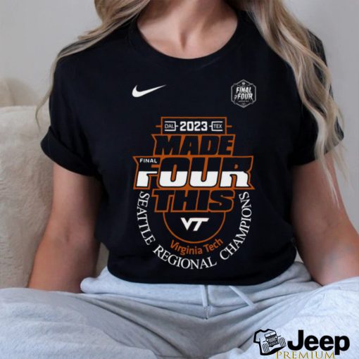 Nike Maroon Virginia Tech Hokies 2023 NCAA Women’s Basketball Tournament March Madness Final Four Regional Champions Locker Room Shirt