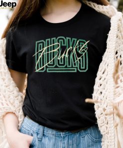 Nike Milwaukee Bucks Courtside Versus Flight MAX90 logo shirt