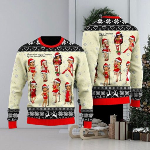 Nine Sweet Santa Ladies Dancing Ugly Christmas Sweater Funny Gift For Men And Women Family Holidays