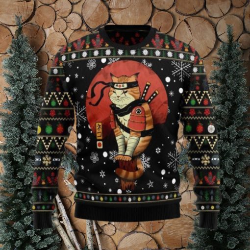 Ninja Cat Ugly Christmas Sweater For Men Women