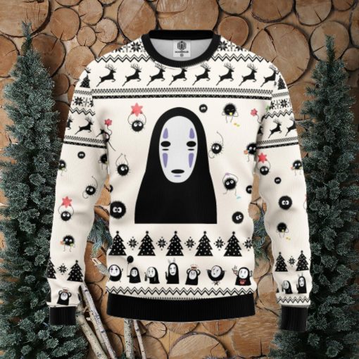 No Face White Ugly Christmas Sweater For Men Women