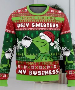 None Of My Business Kermit the Frog Ugly Christmas Sweater