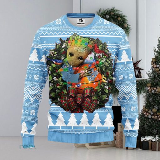 North Carolina Tar Heels Groot Hug Christmas Ugly Sweater