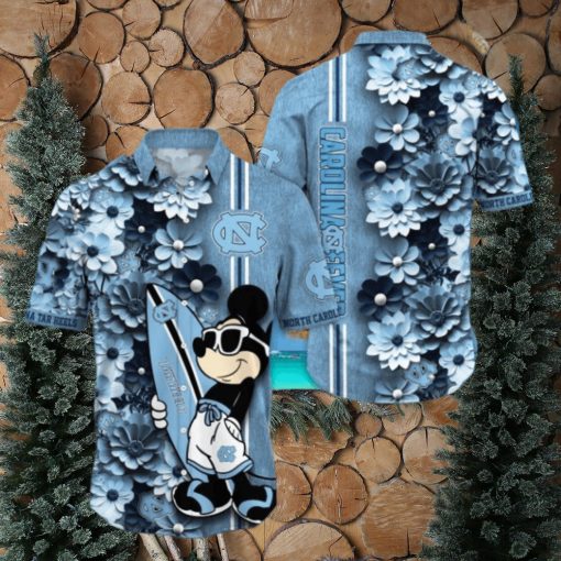 North Carolina Tar Heels Hawaiian Shirt Mickey Love Surfing Trending Summer Gift