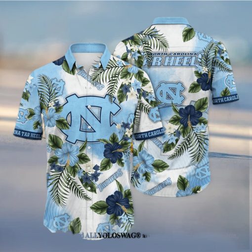 North Carolina Tar Heels NCAA Flower Unisex All Over Print Hawaiian Shirt