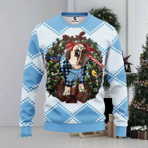 North Carolina Tar Heels Pub Dog Christmas Ugly Sweater