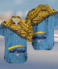 North York Astros Ca Soccer Grunge Polynesian Tattoo Pattern Hawaiian Shirt For Fans