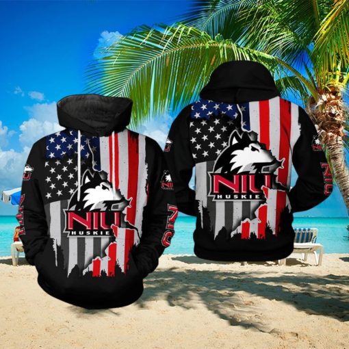 Northern Illinois Huskies NCAA US Flag 3D Printed Hoodie