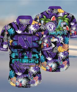 Northwestern Wildcats NCAA Flower Full Print Classic Hawaiian Shirt