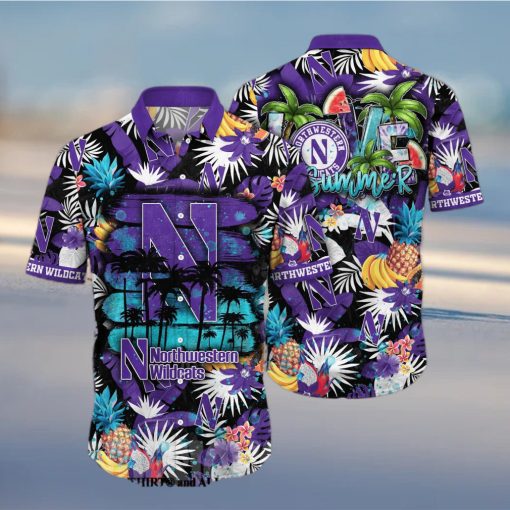 Northwestern Wildcats NCAA Flower Full Print Classic Hawaiian Shirt