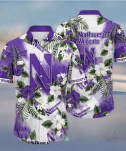 Northwestern Wildcats NCAA Flower Full Printing Hawaiian Shirt