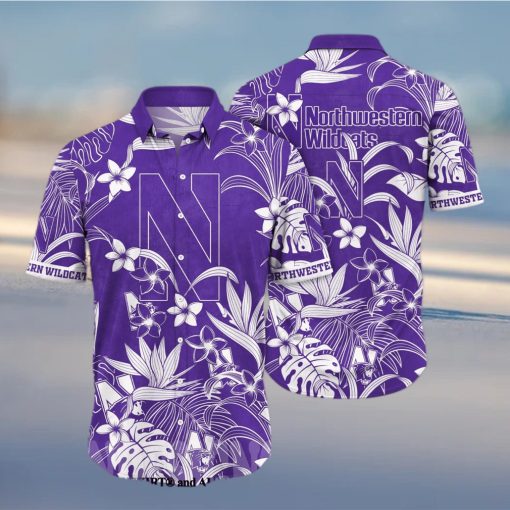 Northwestern Wildcats NCAA Flower Unisex All Over Print Hawaiian Shirt