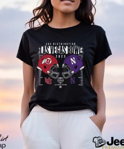 Northwestern Wildcats vs Utah Utes Helmet SRS Distribution Las Vegas Bowl 2023 Logo T Shirt