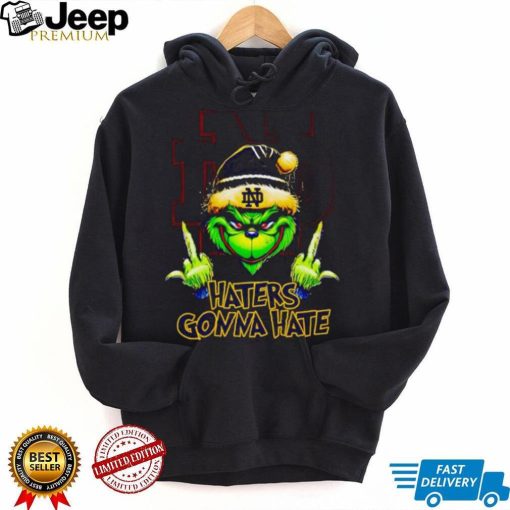 Notre Dame Fighting Irish Grinch middle finger haters gonna hate shirt mens t shirt