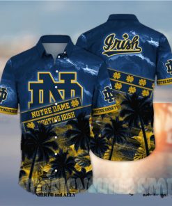 Notre Dame Fighting Irish NCAA Floral 3D All Over Printed Hawaiian Shirt