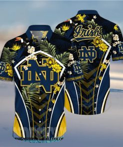 Notre Dame Fighting Irish NCAA Floral 3D Full Print Hawaiian Shirt