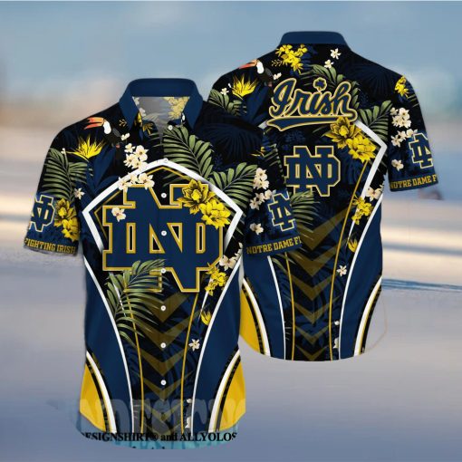 Notre Dame Fighting Irish NCAA Floral 3D Full Print Hawaiian Shirt