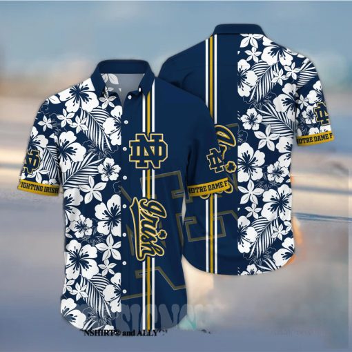 Notre Dame Fighting Irish NCAA Floral Full Printing Hawaiian Shirt