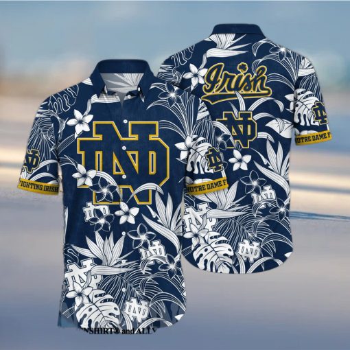 Notre Dame Fighting Irish NCAA Flower 3D Hawaiian Shirt