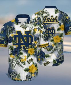 Notre Dame Fighting Irish NCAA Flower Full Print 3D Hawaiian Shirt