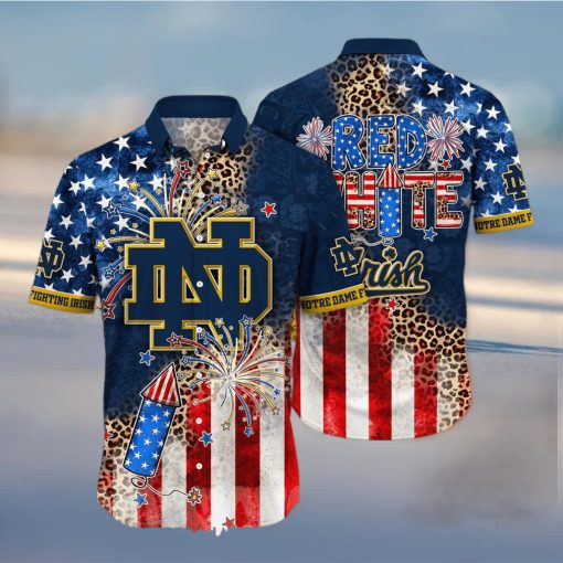 Notre Dame Fighting Irish NCAA Independence Day 3D Full Printed Hawaiian Shirt