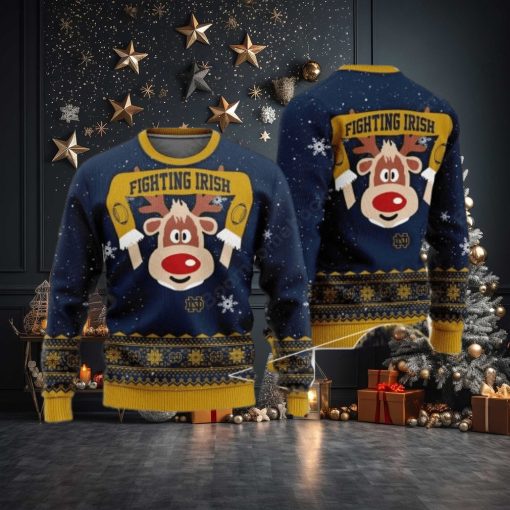 Notre Dame Fighting Irish Reindeer Ugly Christmas Sweater